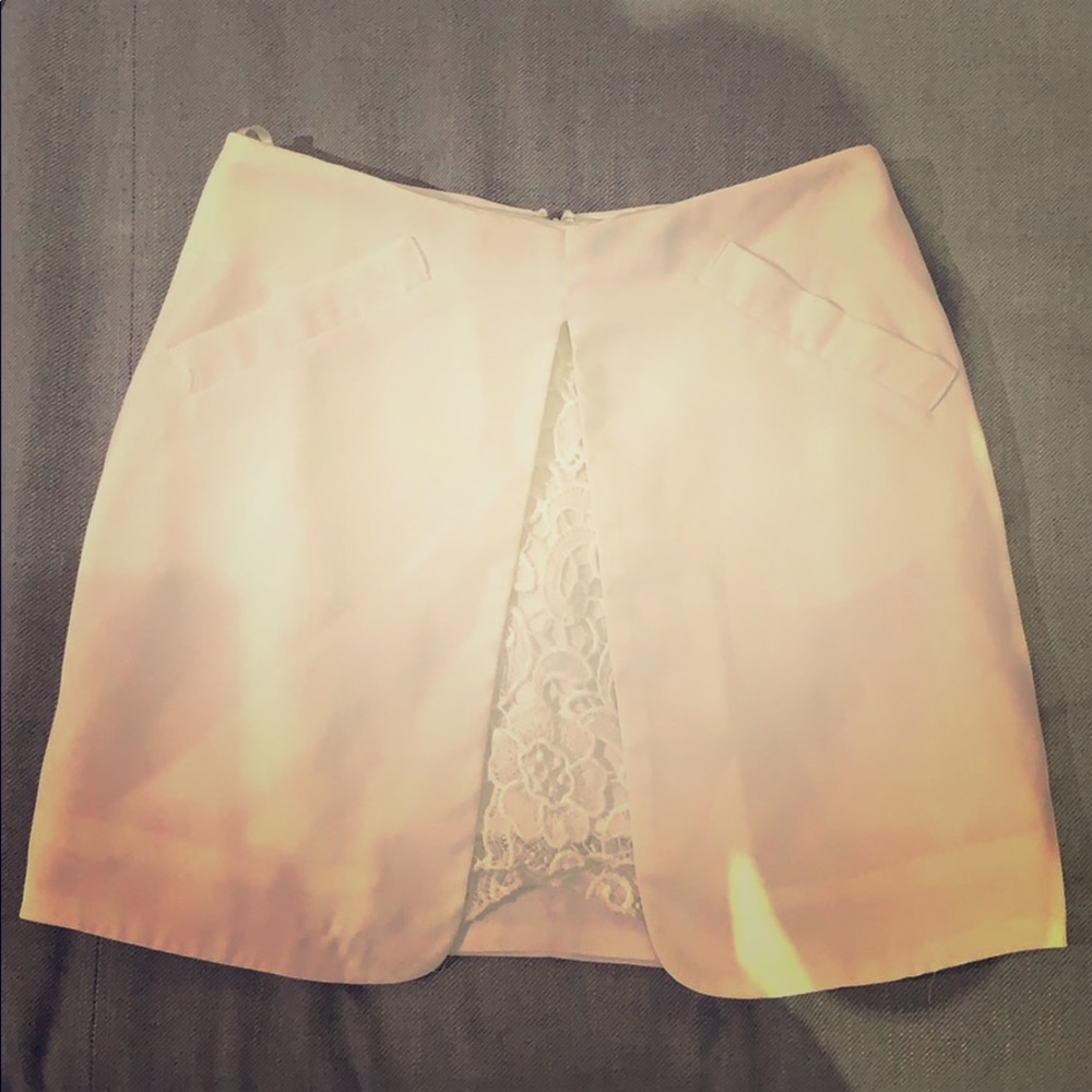 White mini skirt